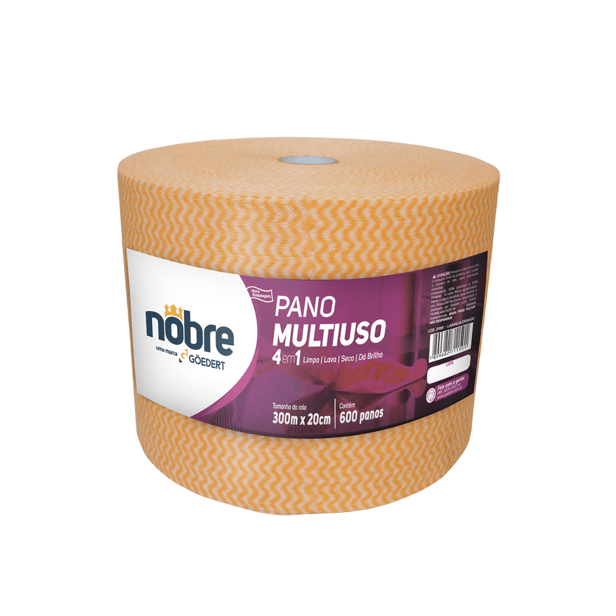 Pano Multiuso Laranja 20cmx300m Nobre